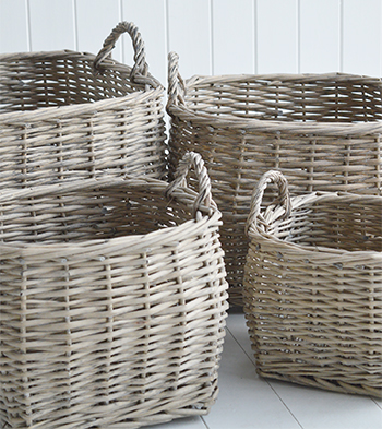 Grey willow baskets